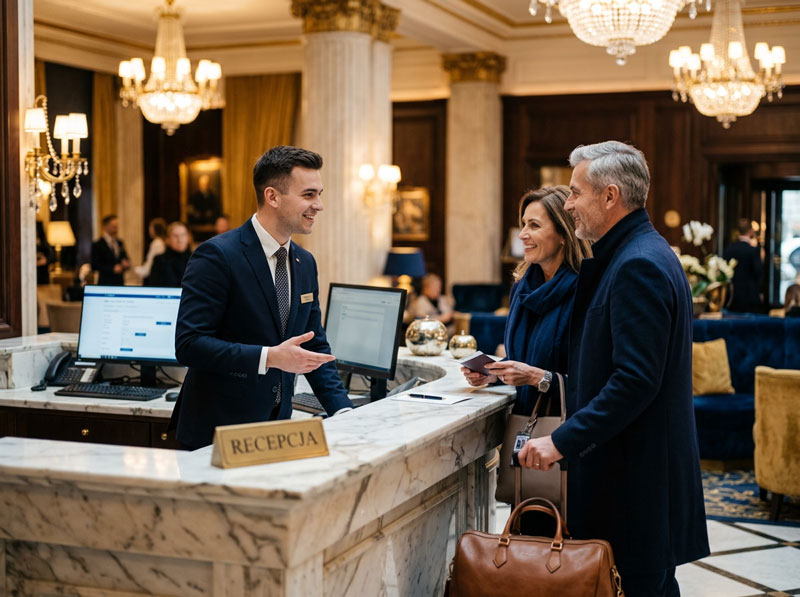 Młode talenty hotelarstwa podczas wykonywania zadań praktycznych